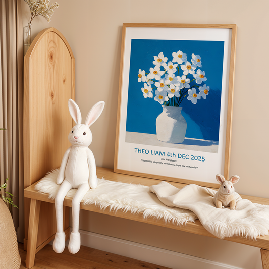 No.12 December Narcissus – Personalised Birth Month Flower Fine Art Print on Museum-Quality Paper