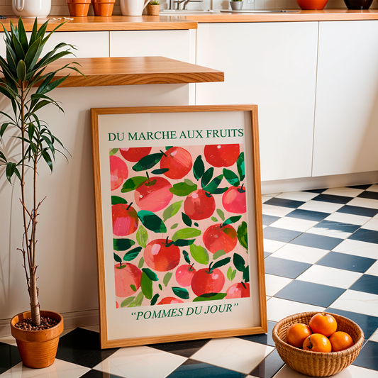 No.140 Apples Art Print – French Fruit Kitchen Wall Decor (Pommes du Jour)