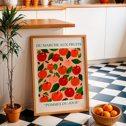 No.141 Apples Art Print – French Fruit Kitchen Wall Decor (Pommes du Jour)