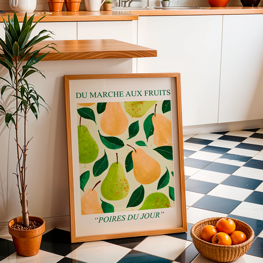 No.147 Pears Art Print – French Fruit Kitchen Wall Decor (Poires du Jour)