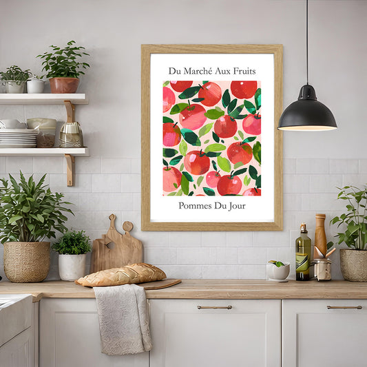 No.202 Apples Art Print – French Fruit Kitchen Wall Decor (Pommes du Jour)