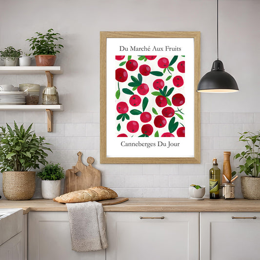 No.209 Cranberry Market Art Print – French Fruit Kitchen Wall Decor (Canneberges du Jour)