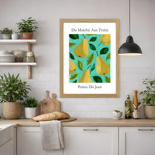 No.228 Pears Art Print – French Fruit Kitchen Wall Decor (Poires du Jour)