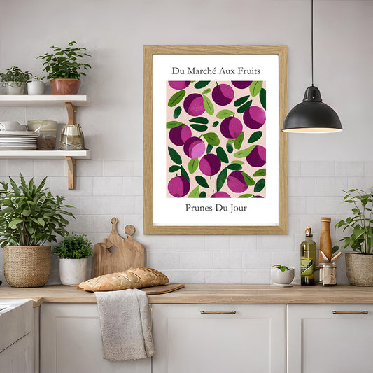 No.233 Plums Art Print – French Fruit Kitchen Wall Decor (Prunes du Jour)