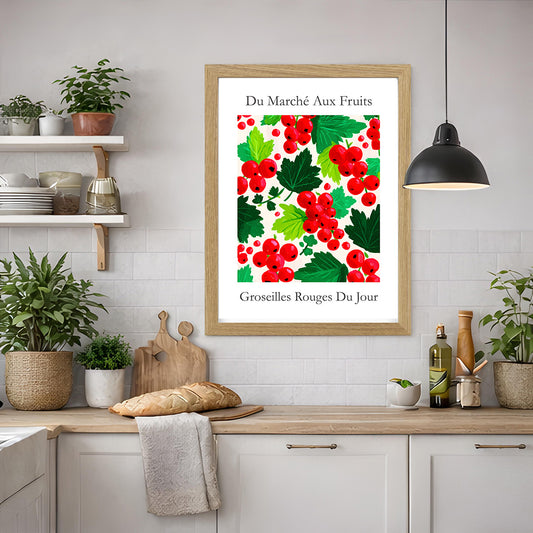 No.234 Redcurrants Art Print – French Fruit Kitchen Wall Decor (Groseilles Rouge)