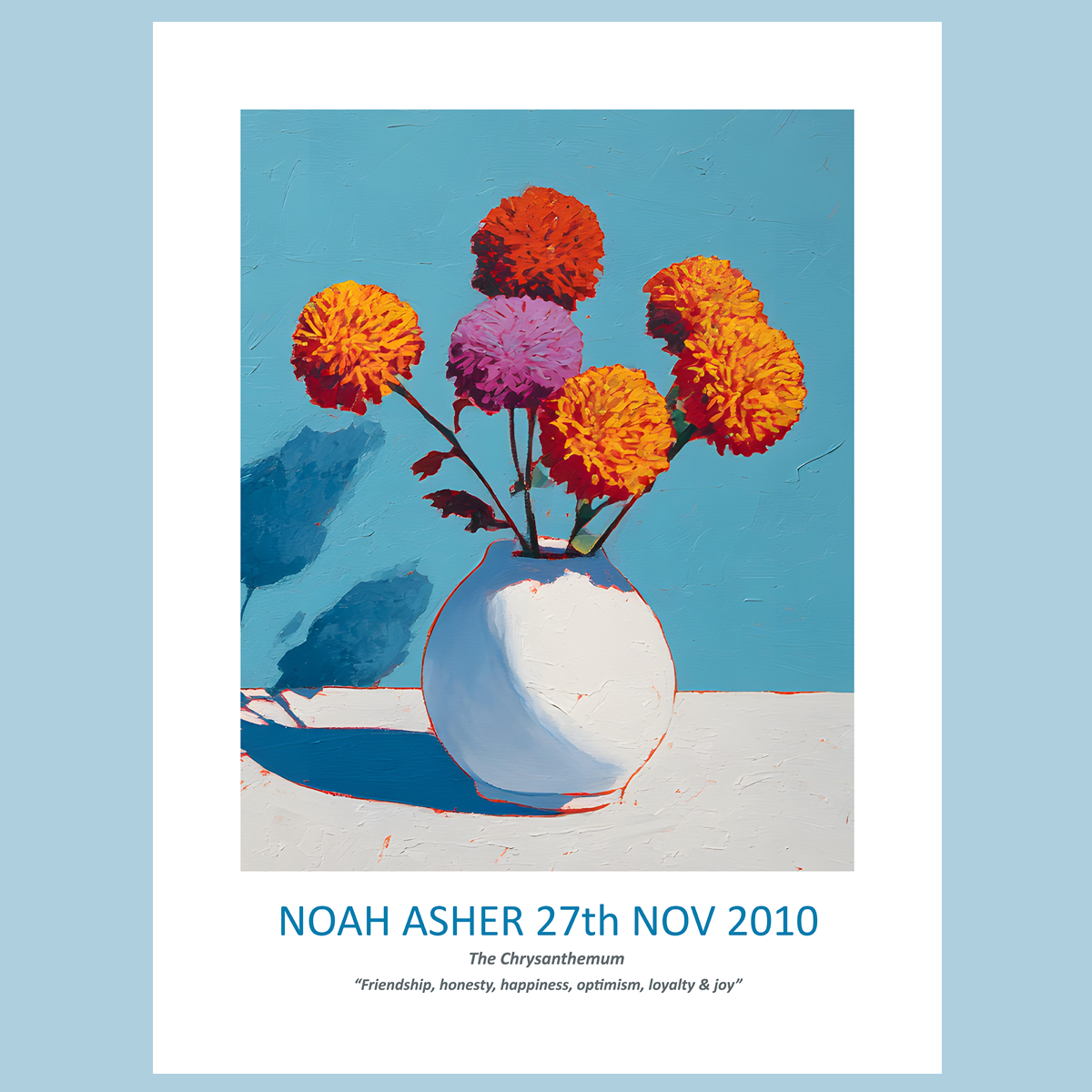 No.11 November Chrysanthemums – Personalised Birth Month Flower Fine Art Print on Museum-Quality Paper