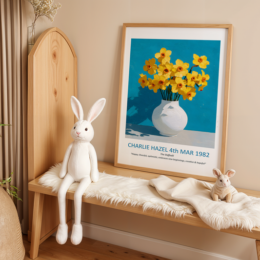 No.03 March Daffodils – Personalised Birth Month Flower Fine Art Print on Museum-Quality Paper