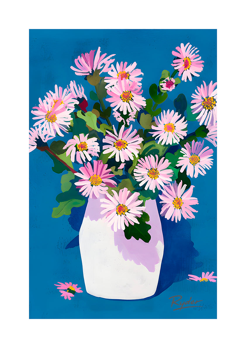September Birth Month Asters in a Vase No.2
