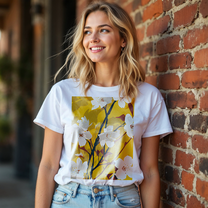 No.88 Floral Fine Art T-Shirt, Premium Quality Tee with YOUR Personalized Quote on Back