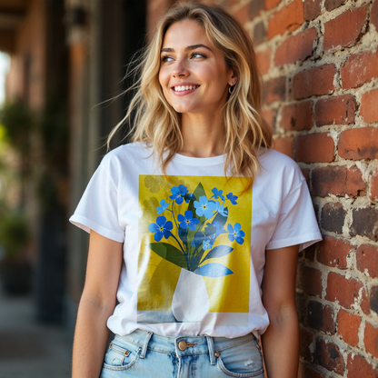 No.78 Floral Fine Art T-Shirt, Premium Quality Tee with YOUR Personalized Quote on Back