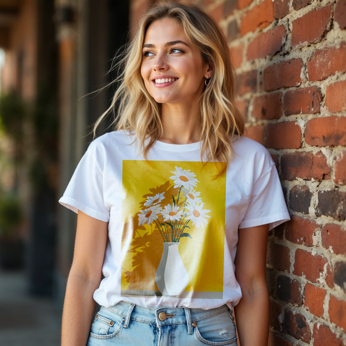 No.80 Floral Fine Art T-Shirt, Premium Quality Tee with YOUR Personalized Quote on Back