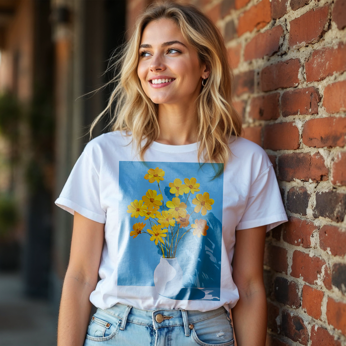 No.82 Floral Fine Art T-Shirt, Premium Quality Tee with YOUR Personalized Quote on Back