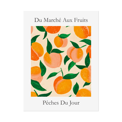 No.227 Peaches Art Print – French Fruit Kitchen Wall Decor (Peches du Jour)