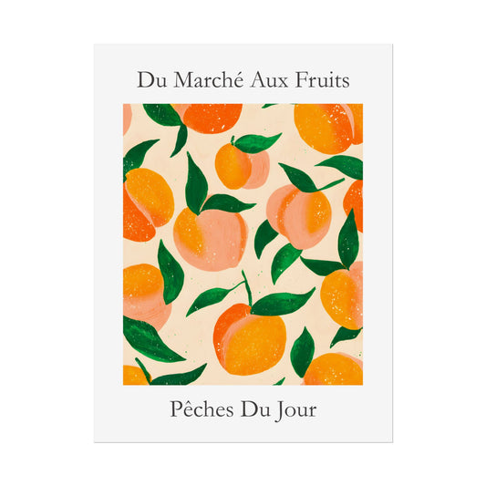 No.227 Peaches Art Print – French Fruit Kitchen Wall Decor (Peches du Jour)