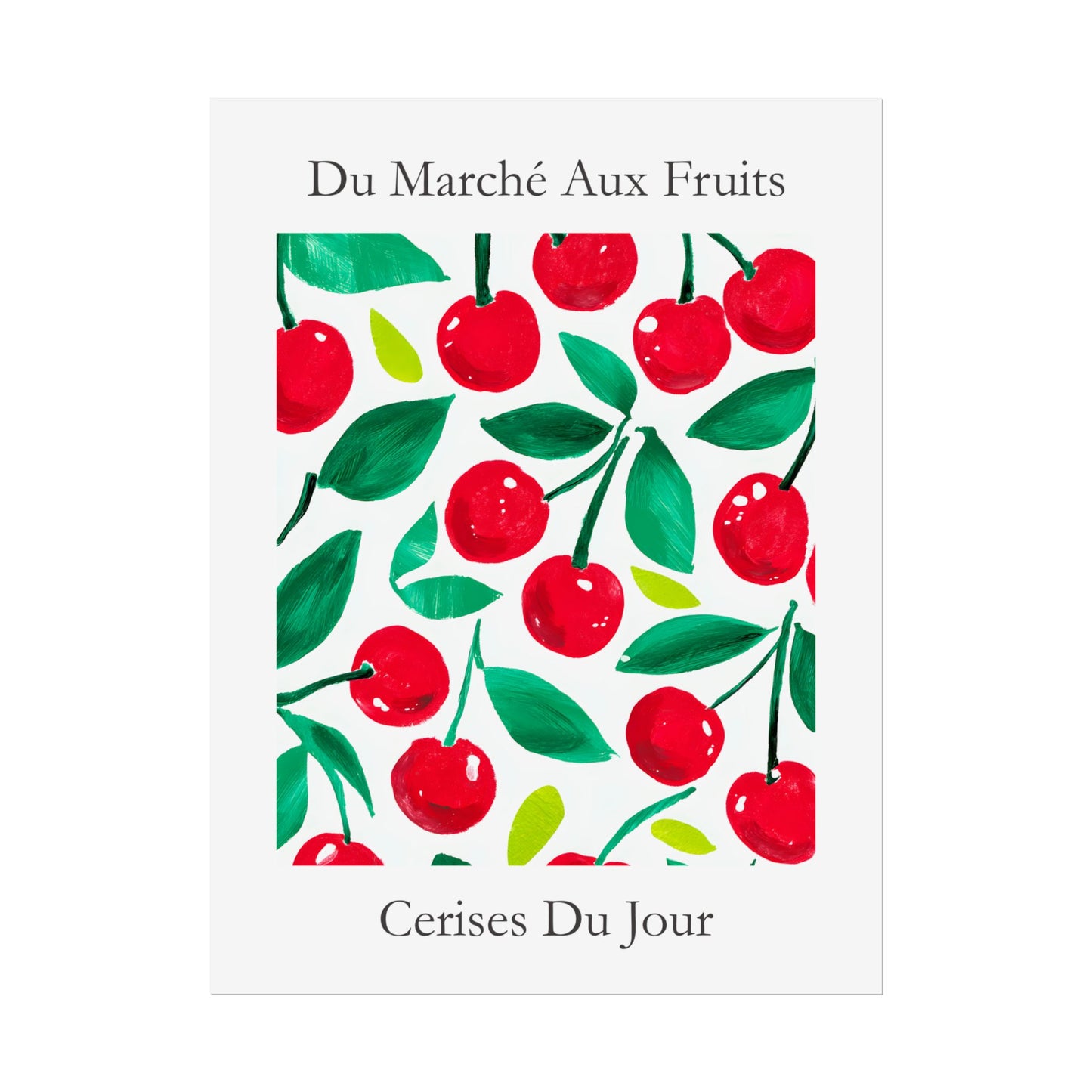 No.207 Cherry Market Art Print – French Fruit Kitchen Wall Decor (Cerises du Jour)