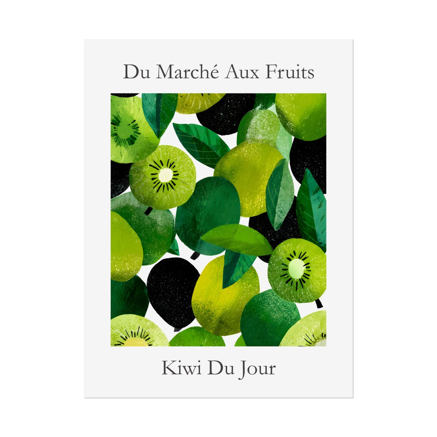 No.212 Kiwi Fruit Art Print – French Fruit Kitchen Wall Decor (Kiwi du Jour)