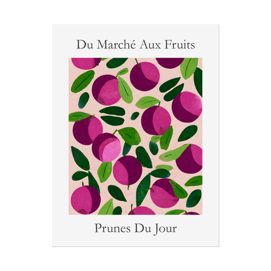 No.233 Plums Art Print – French Fruit Kitchen Wall Decor (Prunes du Jour)