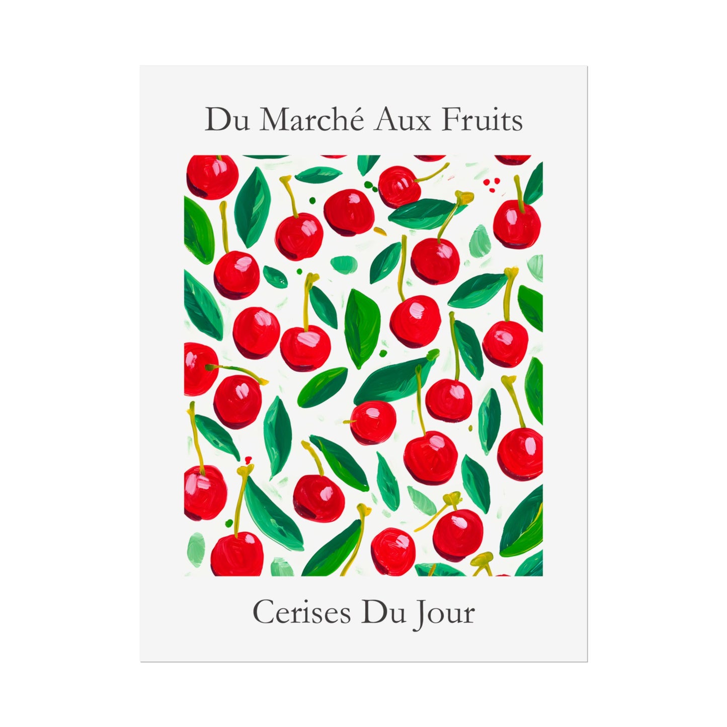 No.206 Cherry Market Art Print – French Fruit Kitchen Wall Decor (Cerises du Jour)