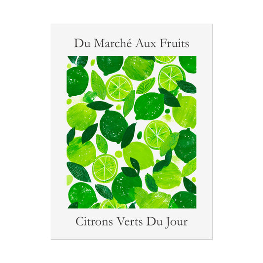 No.217 Limes Art Print – French Fruit Kitchen Wall Decor (Citrons Verts)