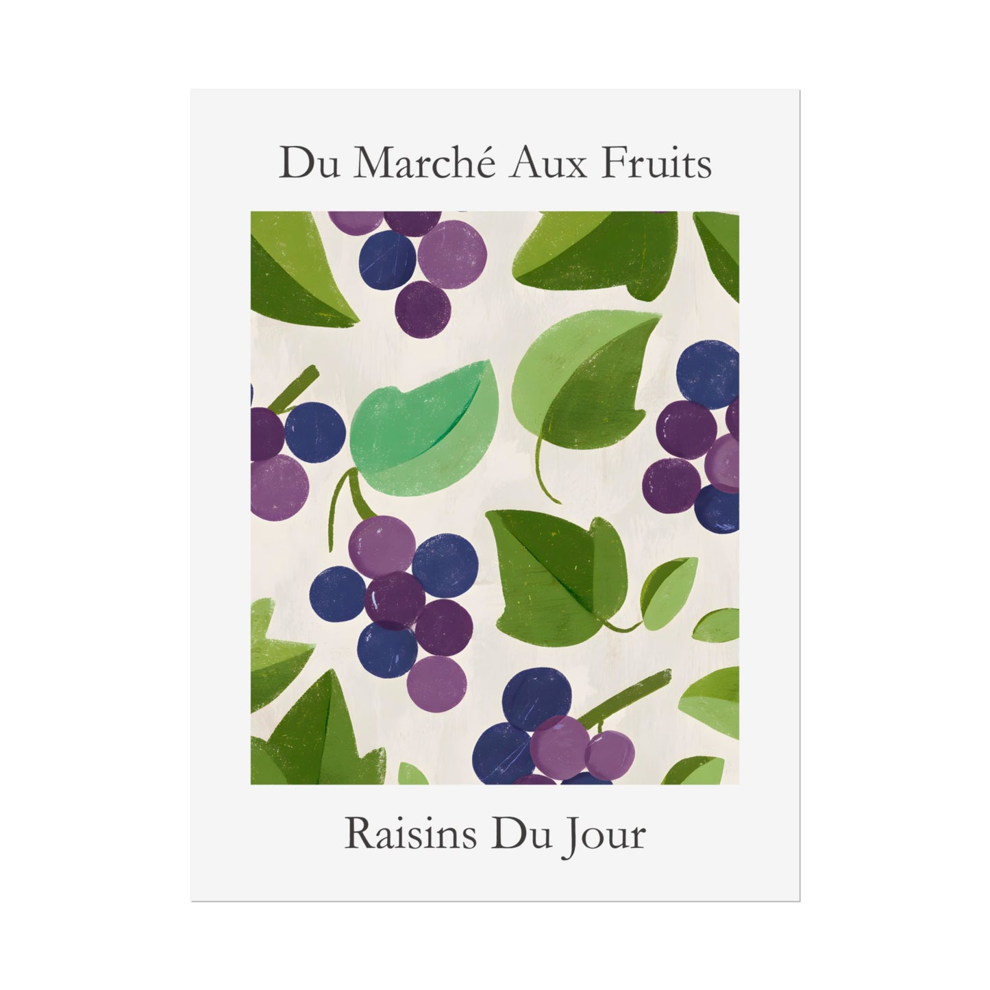 No.210 Grapes Art Print – French Fruit Kitchen Wall Decor (Raisins du Jour)