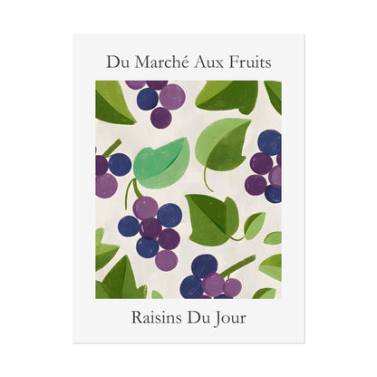 No.210 Grapes Art Print – French Fruit Kitchen Wall Decor (Raisins du Jour)