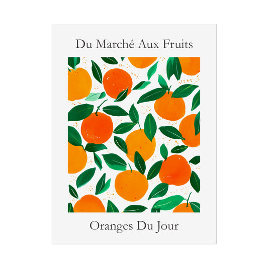 No.221 Oranges Art Print – French Fruit Kitchen Wall Decor (Oranges du Jour)