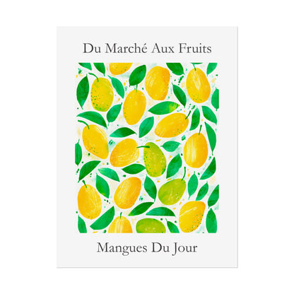 No.219 Mangoes Market Art Print – French Fruit Kitchen Wall Decor (Mangues du Jour)