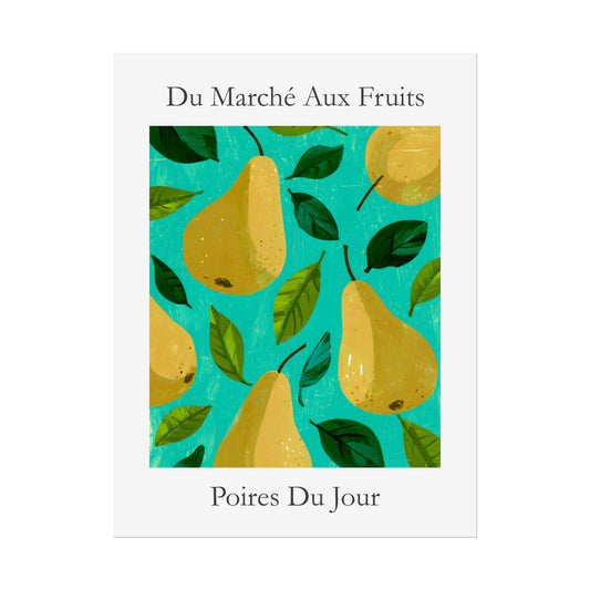 No.228 Pears Art Print – French Fruit Kitchen Wall Decor (Poires du Jour)