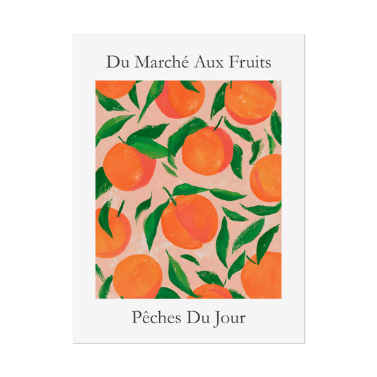 No.226 Peaches Art Print – French Fruit Kitchen Wall Decor (Peches du Jour)