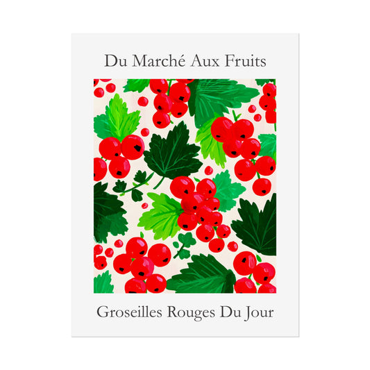 No.234 Redcurrants Art Print – French Fruit Kitchen Wall Decor (Groseilles Rouge)