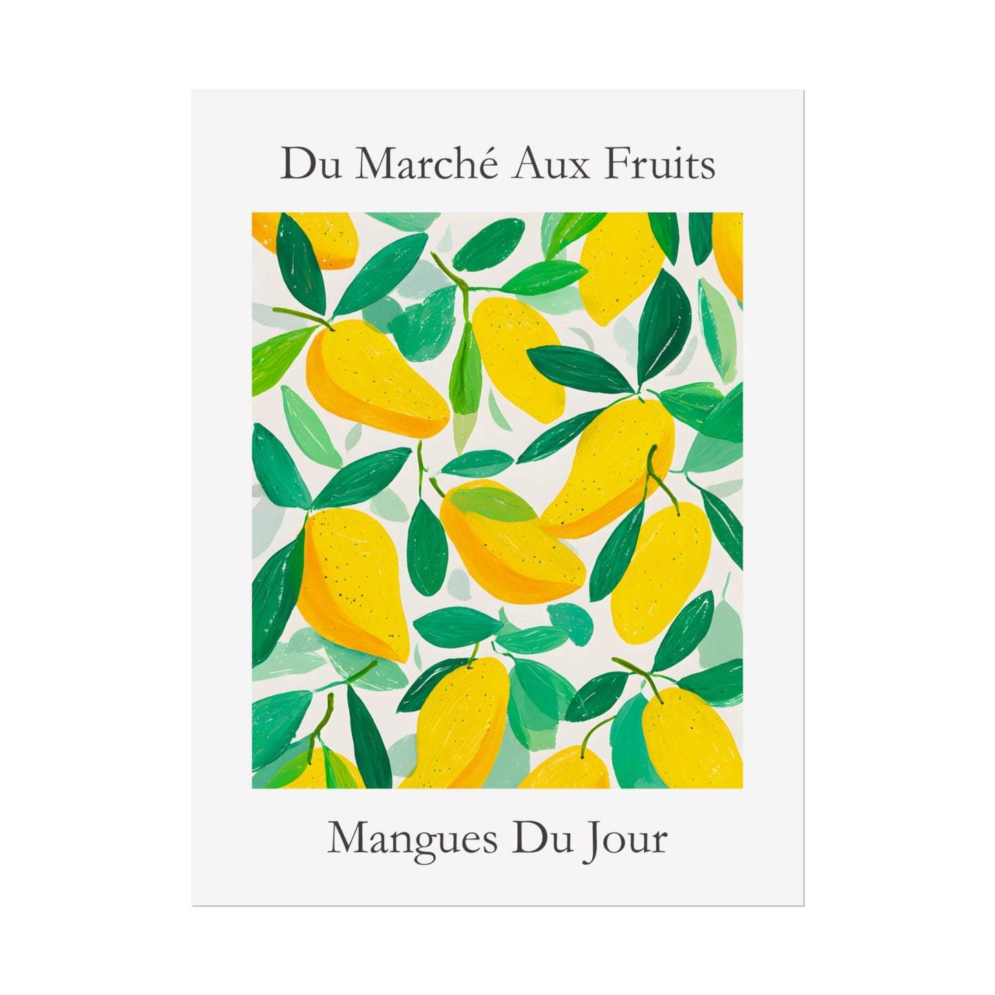 No.218 Mangoes Market Art Print – French Fruit Kitchen Wall Decor (Mangues du Jour)