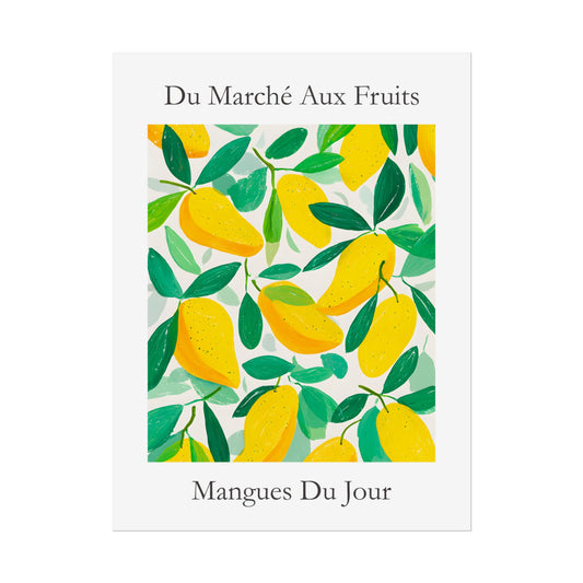 No.218 Mangoes Market Art Print – French Fruit Kitchen Wall Decor (Mangues du Jour)