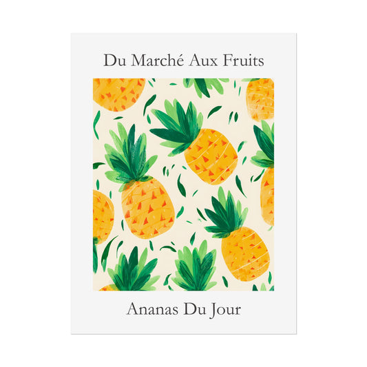 No.230 Pineapples Art Print – French Fruit Kitchen Wall Decor (Ananas du Jour)