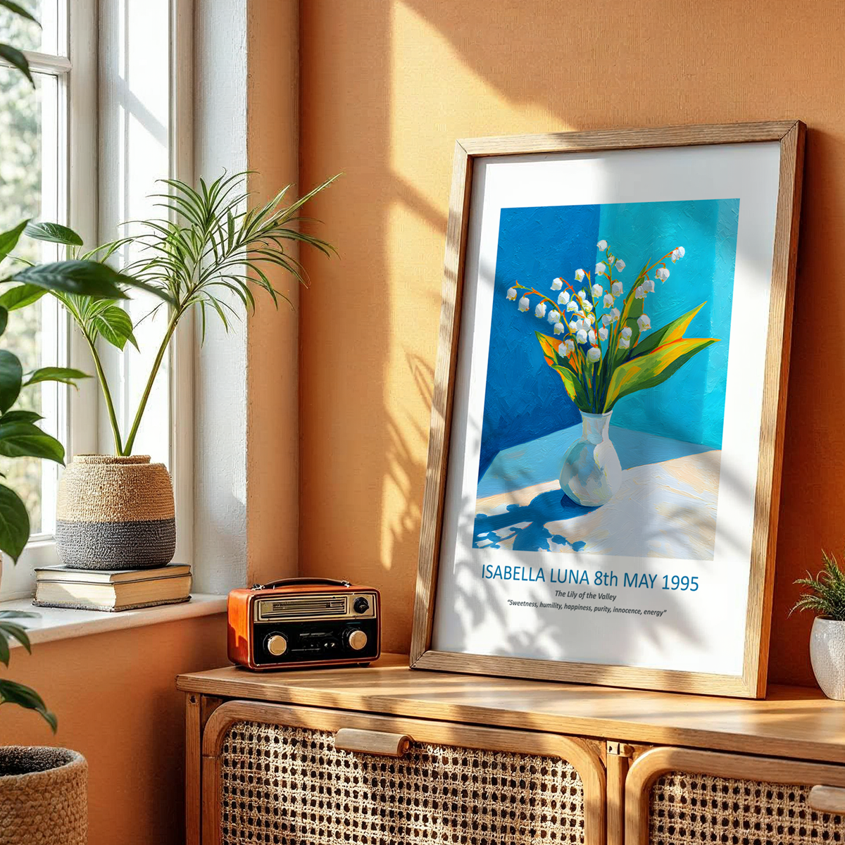 No.05 May Lily of the Valley – Personalised Birth Month Flower Fine Art Print on Museum-Quality Paper