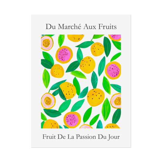 No.224 Passionfruit Market Art Print – French Fruit Kitchen Wall Decor (Fruit de la Passion)