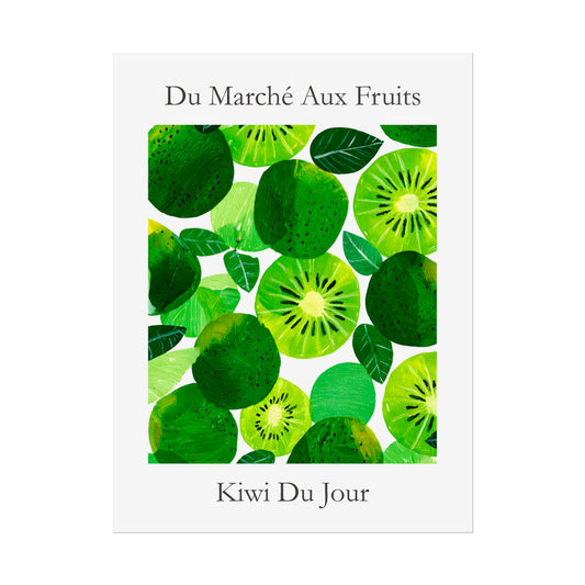 No213 Kiwi Fruit Art Print – French Fruit Kitchen Wall Decor (Kiwi du Jour)