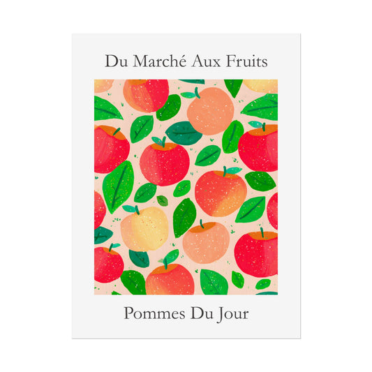 No.203 Apples Art Print – French Fruit Kitchen Wall Decor (Pommes du Jour)