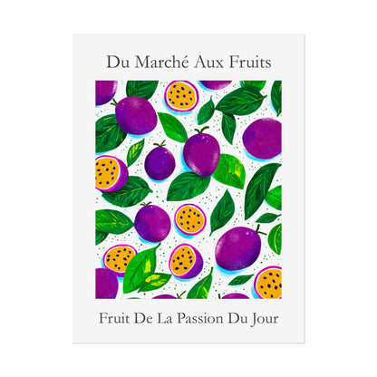 No.225 Passionfruit Market Art Print – French Fruit Kitchen Wall Decor (Fruit de la Passion)