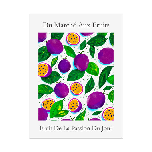 No.225 Passionfruit Market Art Print – French Fruit Kitchen Wall Decor (Fruit de la Passion)