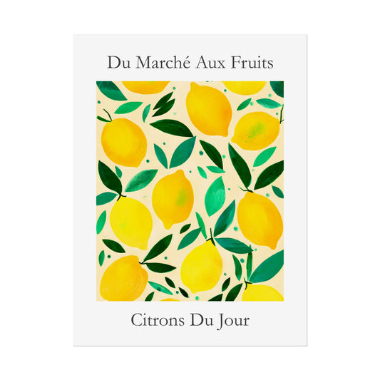 No.214 Lemons Art Print – French Fruit Kitchen Wall Decor (Citrons du Jour)