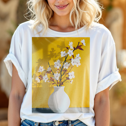 No.83 Floral Fine Art T-Shirt, Premium Quality Tee with YOUR Personalized Quote on Back
