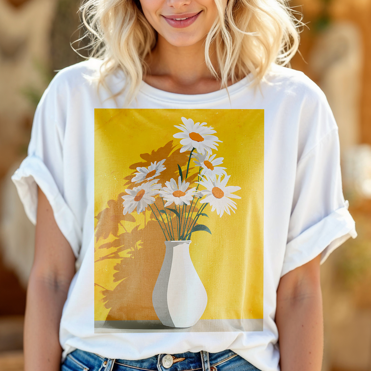 No.80 Floral Fine Art T-Shirt, Premium Quality Tee with YOUR Personalized Quote on Back
