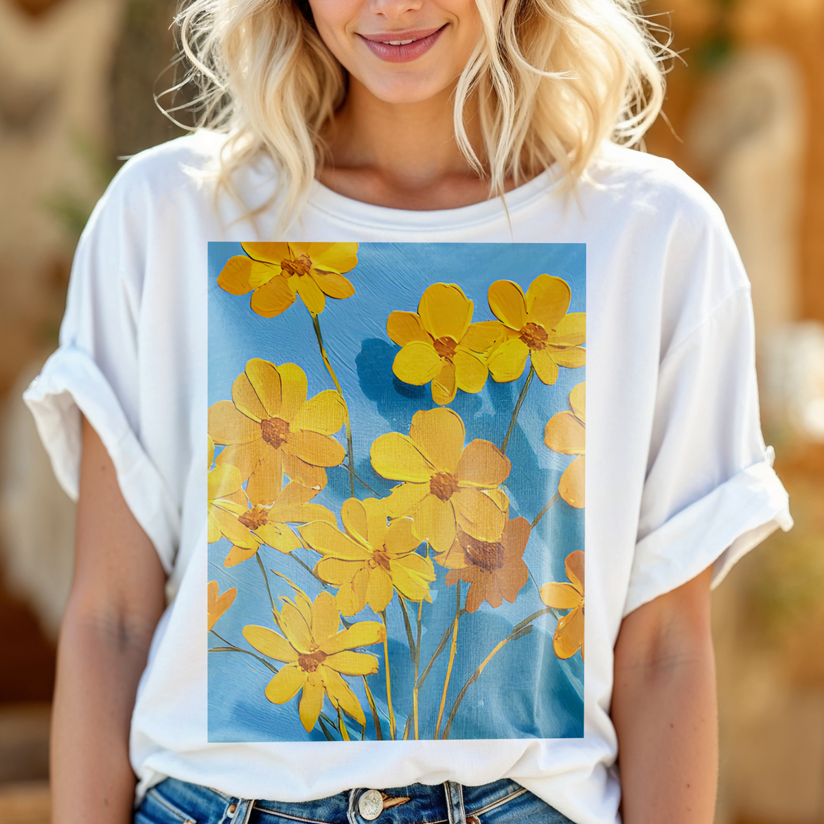 No.86 Floral Fine Art T-Shirt, Premium Quality Tee with YOUR Personalized Quote on Back