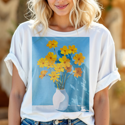No.82 Floral Fine Art T-Shirt, Premium Quality Tee with YOUR Personalized Quote on Back