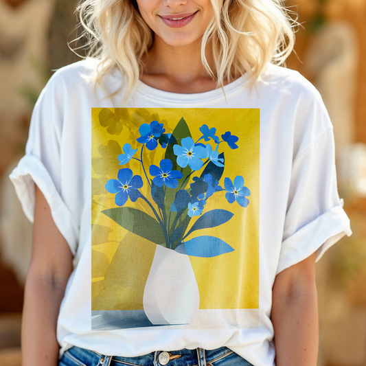 No.78 Floral Fine Art T-Shirt, Premium Quality Tee with YOUR Personalized Quote on Back