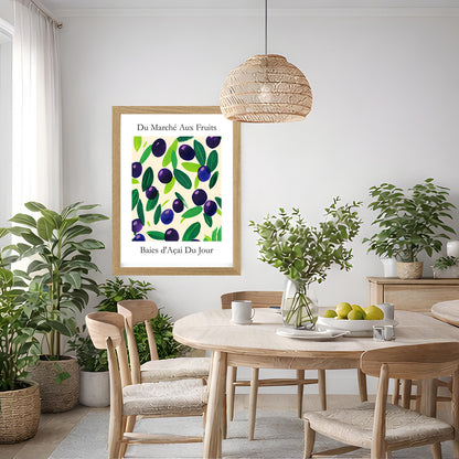 No.200 Acai Berries Art Print – French Fruit Kitchen Wall Decor (Baies d'Acai du Jour)