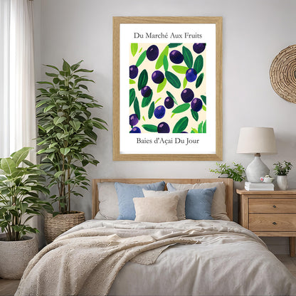 No.200 Acai Berries Art Print – French Fruit Kitchen Wall Decor (Baies d'Acai du Jour)
