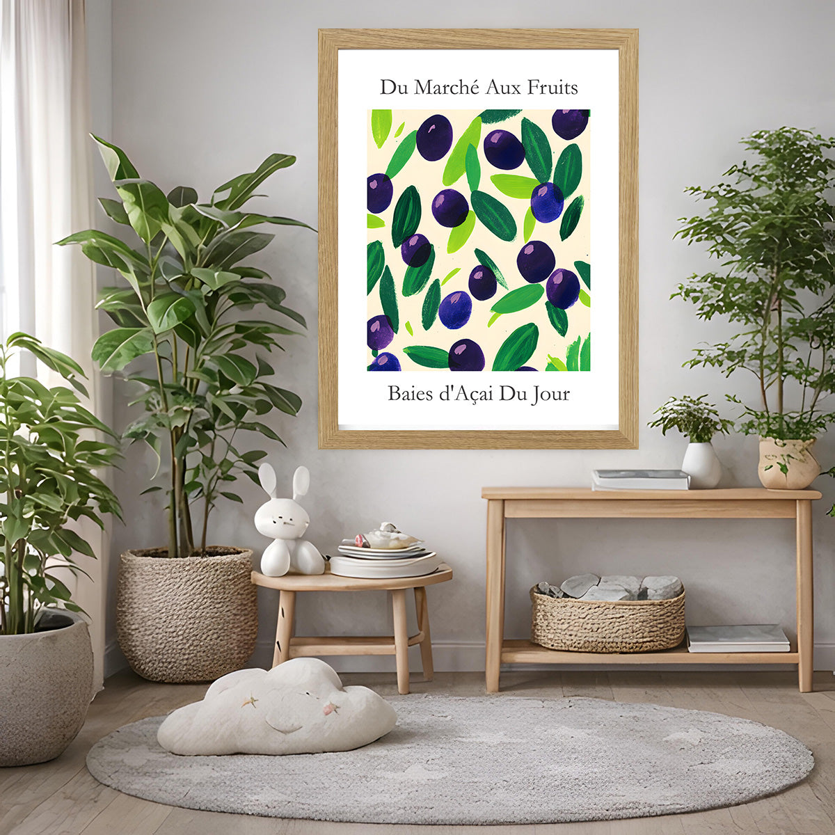 No.200 Acai Berries Art Print – French Fruit Kitchen Wall Decor (Baies d'Acai du Jour)