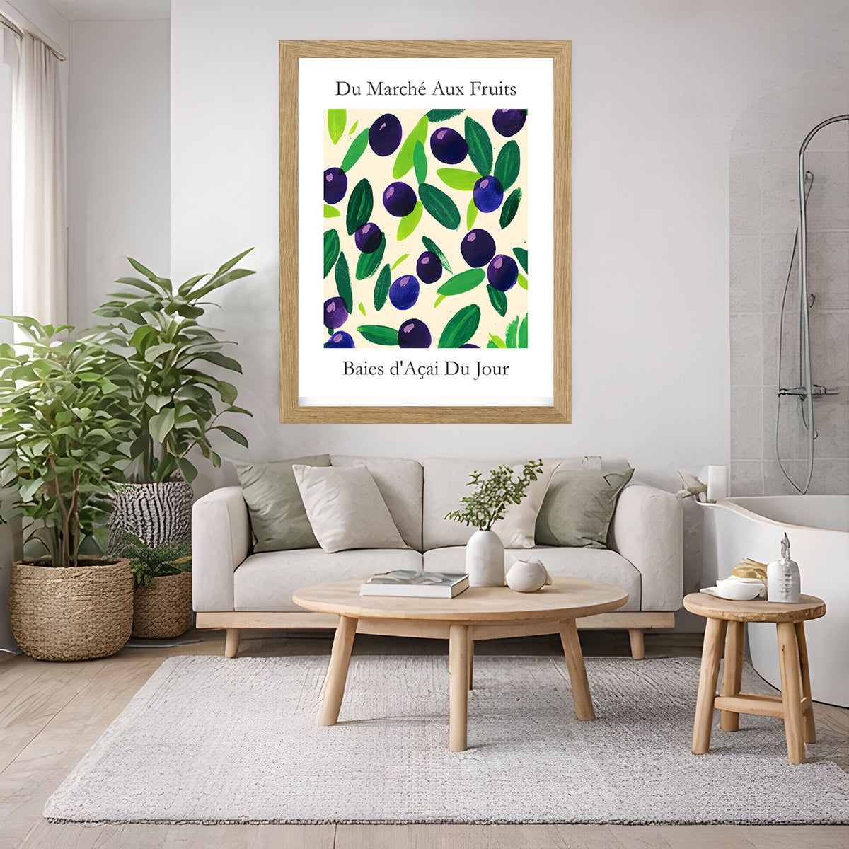 No.200 Acai Berries Art Print – French Fruit Kitchen Wall Decor (Baies d'Acai du Jour)