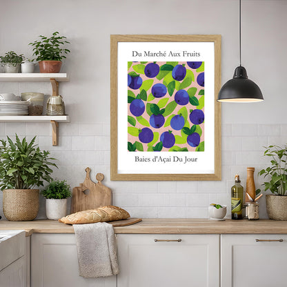 No.201 Acai Berries Art Print – French Fruit Kitchen Wall Decor (Baies d'Acai du Jour)